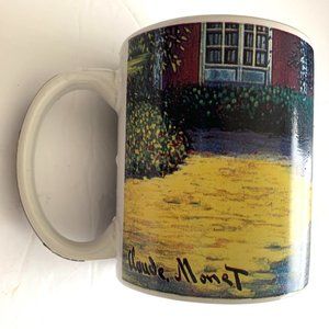 CLAUDE MONET IMPRESSIONIST COFFEE MUG 10oz 'THE LUNCH' PRINT ON SIDE MULTICOLOR